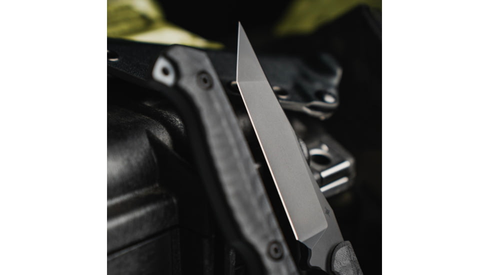 Toor Knives Krypteia T Fixed Blade Knife, 4in, CPM M4 Steel, G10 Handle, SoCom Black, Black Hydro Static, Krypteia T - SoCom Black