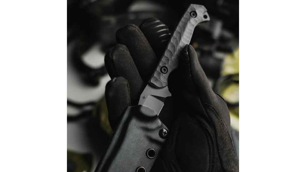 Toor Knives Krypteia T Fixed Blade Knife, 4in, CPM M4 Steel, G10 Handle, SoCom Black, Black Hydro Static, Krypteia T - SoCom Black