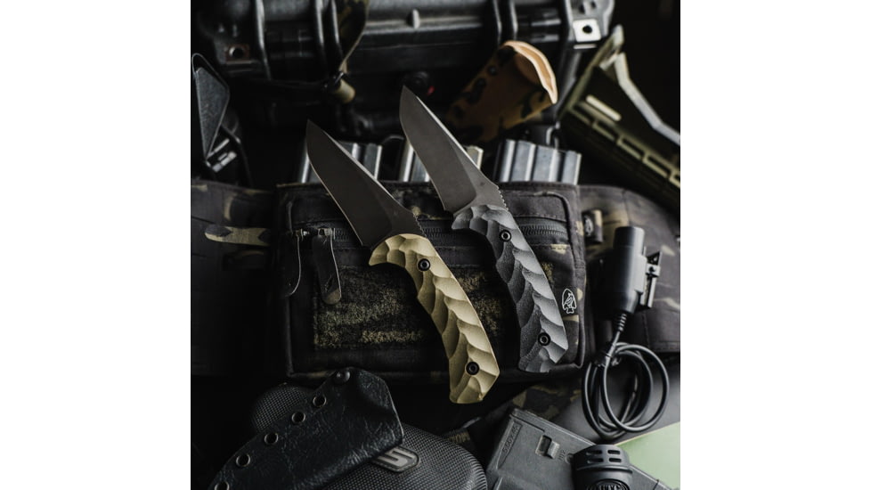 Toor Knives Mullet Fixed Blade Knife, 4.0 in, CPM 154 Steel, G10 Handle, Covert Green, Mullet-Covert Green