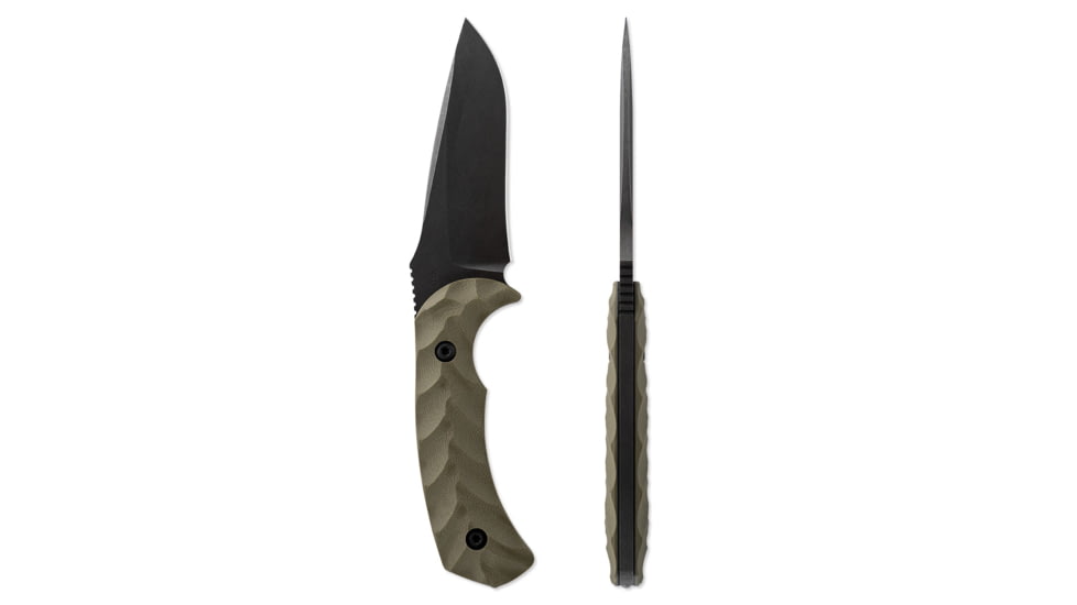 Toor Knives Mullet Fixed Blade Knife, 4.0 in, CPM 154 Steel, G10 Handle, Covert Green, Mullet-Covert Green