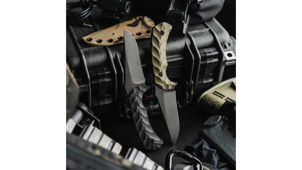 Toor Knives Mullet Fixed Blade Knife, 4.0 in, CPM 154 Steel, G10 Handle, Covert Green, Mullet-Covert Green