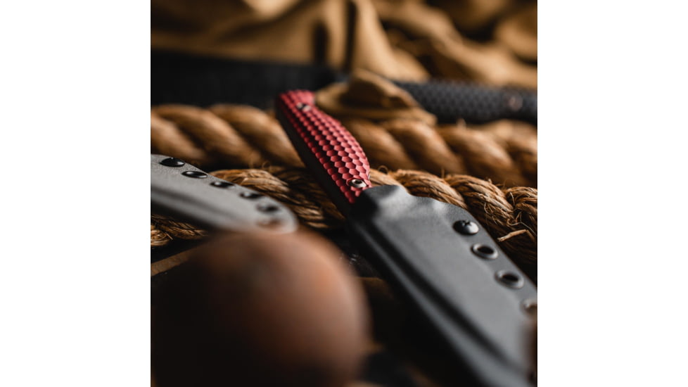 Toor Knives Mutiny Fixed Blade Knife, 4.0 in, CPM 154, Aluminum 7075, Rum Red, Mutiny-Rum Red