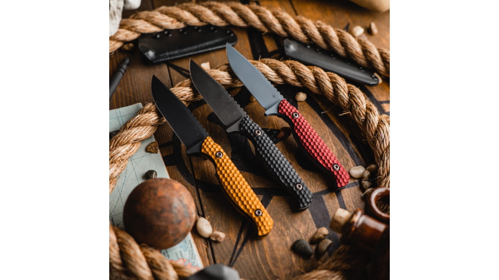 Toor Knives Mutiny Fixed Blade Knife, 4.0 in, CPM 154, Aluminum 7075, Rum Red, Mutiny-Rum Red