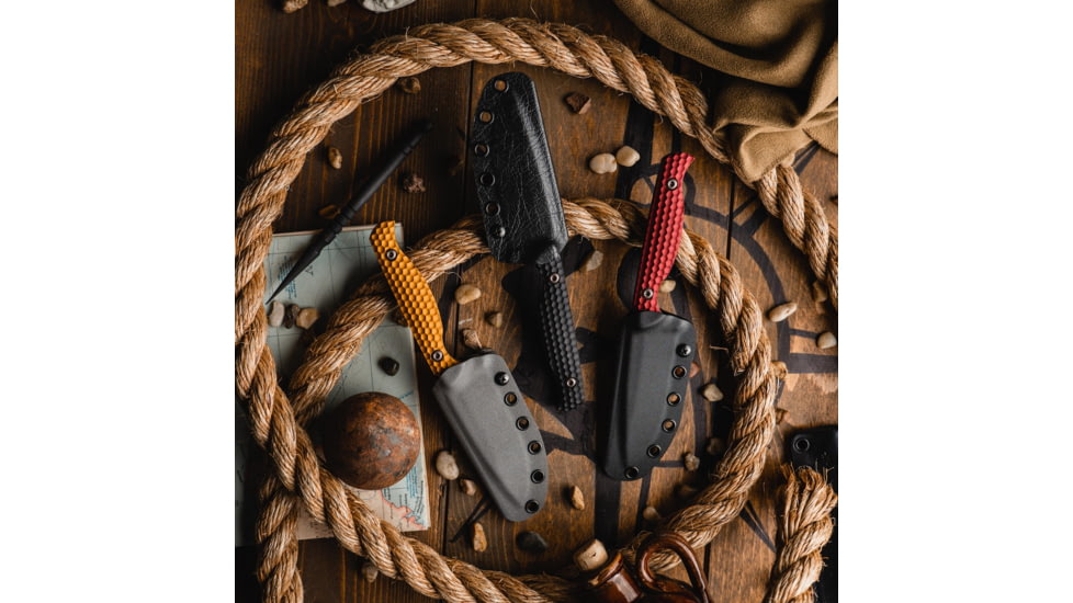 Toor Knives Mutiny Fixed Blade Knife, 4.0 in, CPM 154, Aluminum 7075, Rum Red, Mutiny-Rum Red