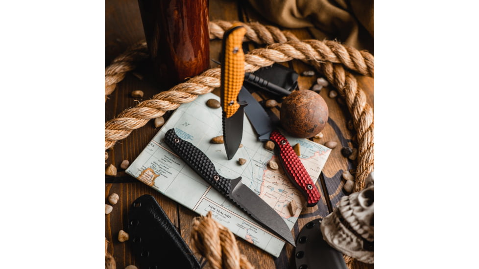 Toor Knives Mutiny Fixed Blade Knife, 4.0 in, CPM 154, Aluminum 7075, Rum Red, Mutiny-Rum Red