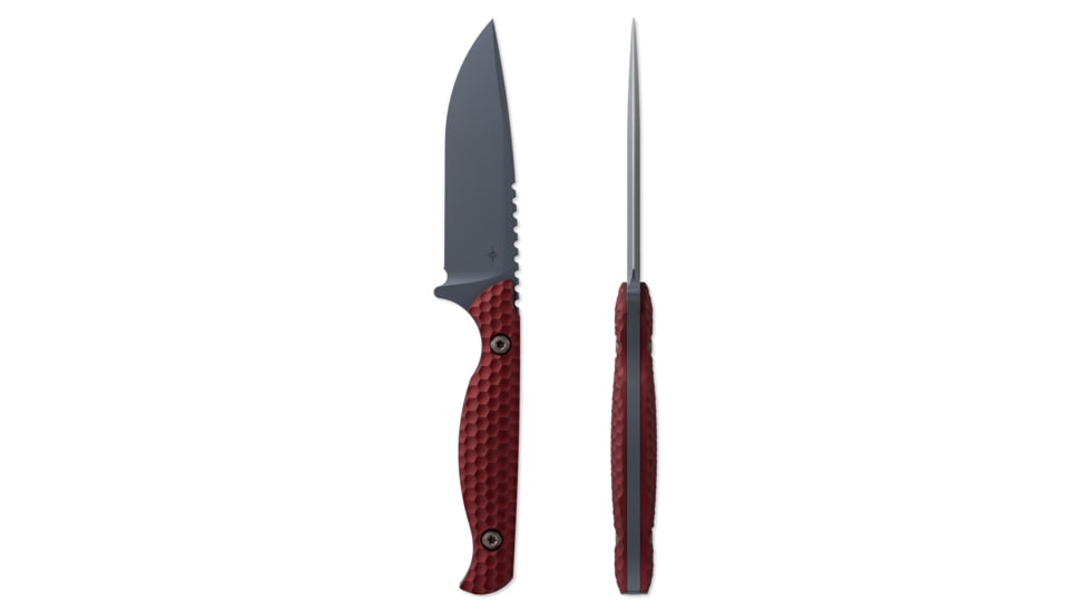 Toor Knives Mutiny Fixed Blade Knife, 4.0 in, CPM 154, Aluminum 7075, Rum Red, Mutiny-Rum Red