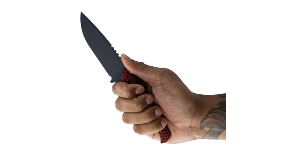 Toor Knives Mutiny Fixed Blade Knife, 4.0 in, CPM 154, Aluminum 7075, Rum Red, Mutiny-Rum Red