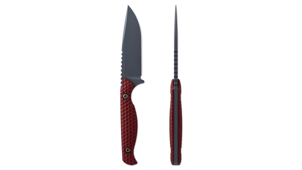 Toor Knives Mutiny Fixed Blade Knife, 4.0 in, CPM 154, Aluminum 7075, Rum Red, Mutiny-Rum Red