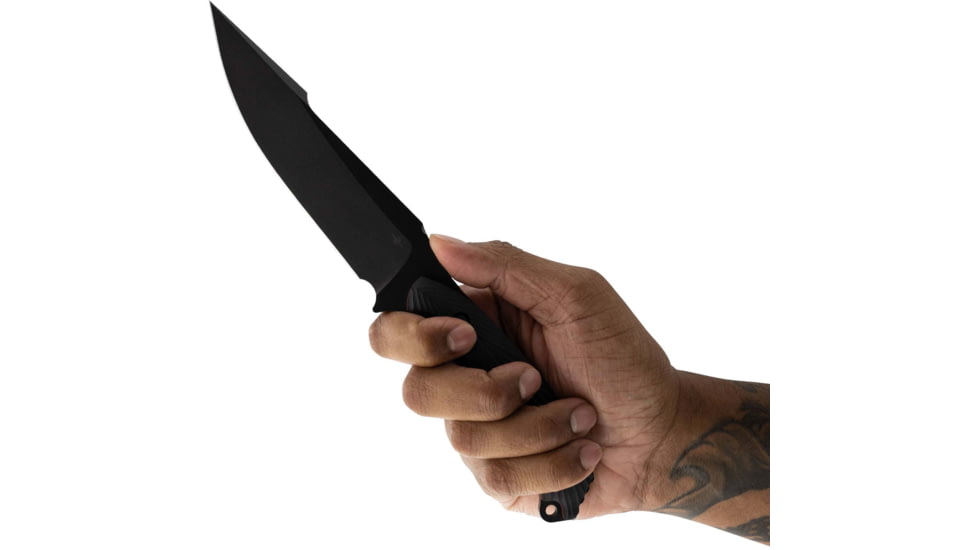 Toor Knives Raven Fixed Blade Knife, 5.5 in CPM 3V Blade, G10 Shadow Black Handle, Raven-Shadow-Black