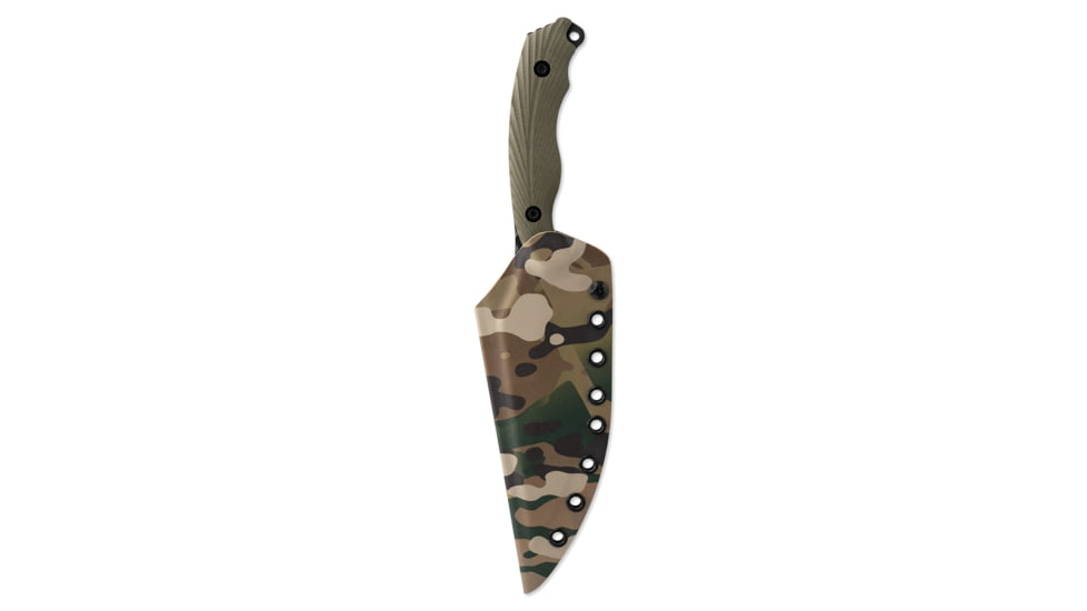 Toor Knives Raven Fixed Blade Knife, 5.5 in CPM 3V Blade, G10 Covert Green Handle, Raven-Covert Green