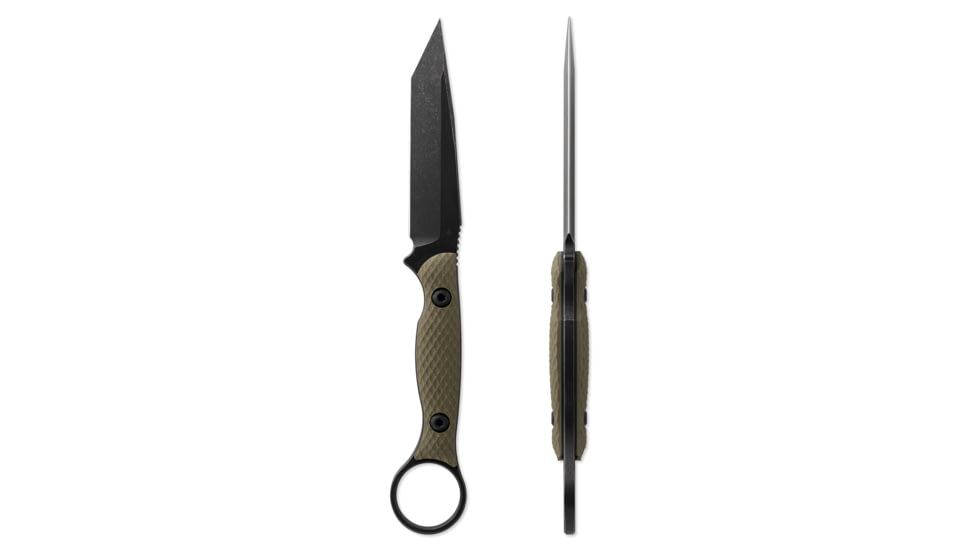 Toor Knives Serpent Fixed Blade Knife, 3.75in, Steel CPM3V, G10 Handle, Caiman Green, Serpent-Covert Green