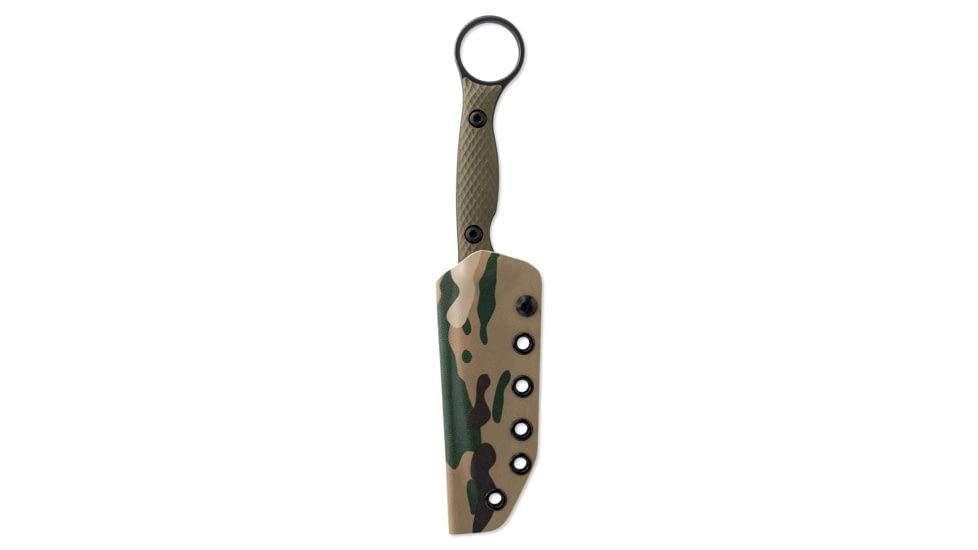 Toor Knives Serpent Fixed Blade Knife, 3.75in, Steel CPM3V, G10 Handle, Caiman Green, Serpent-Covert Green
