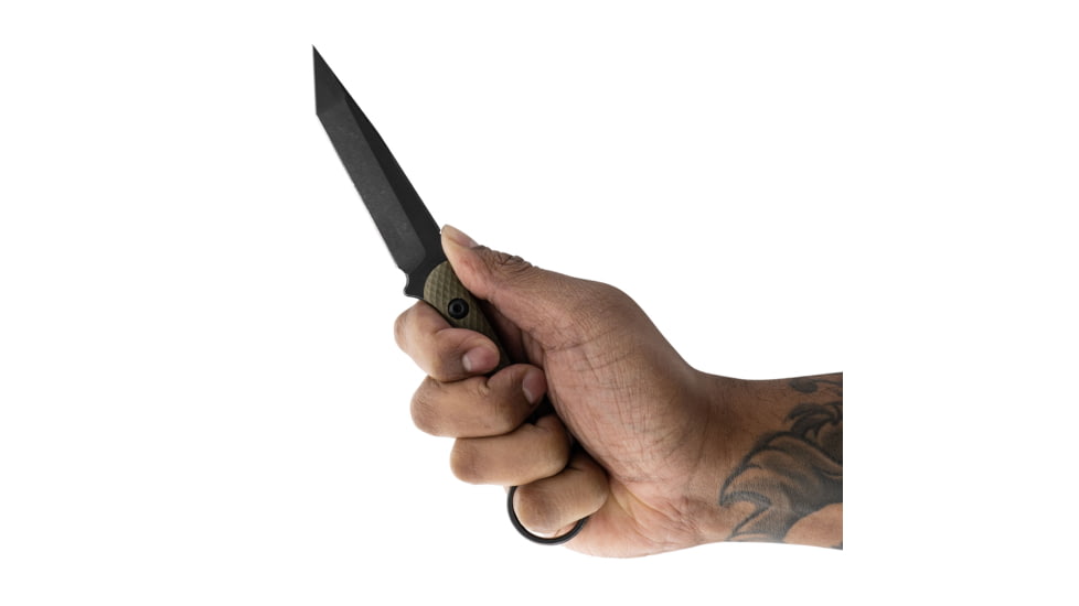 Toor Knives Serpent Fixed Blade Knife, 3.75in, Steel CPM3V, G10 Handle, Caiman Green, Serpent-Covert Green