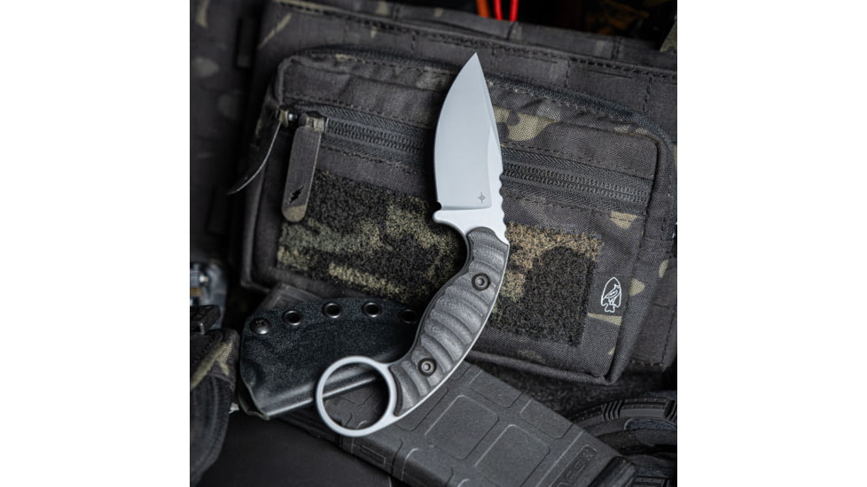 Toor Knives SOF Karsumba S Fixed Blade Knife, 2.5in, CPM M4 Blade, Drop Point Blade, G10, Black, Phantom Grey, Black, Karsumba S- Phantom Grey