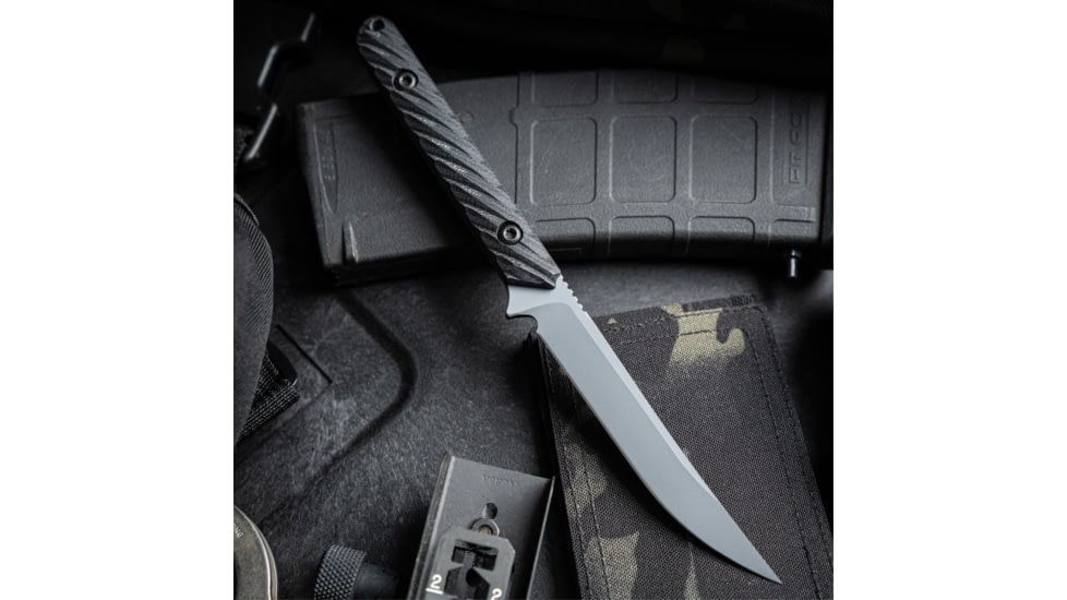 Toor Knives SOF Vespen Fixed Blade Knife, 4.3in, CPM M4 Blade, Modified Tanto Blade, G10, Black, Phantom Grey, Black, Vespen- Phantom Grey