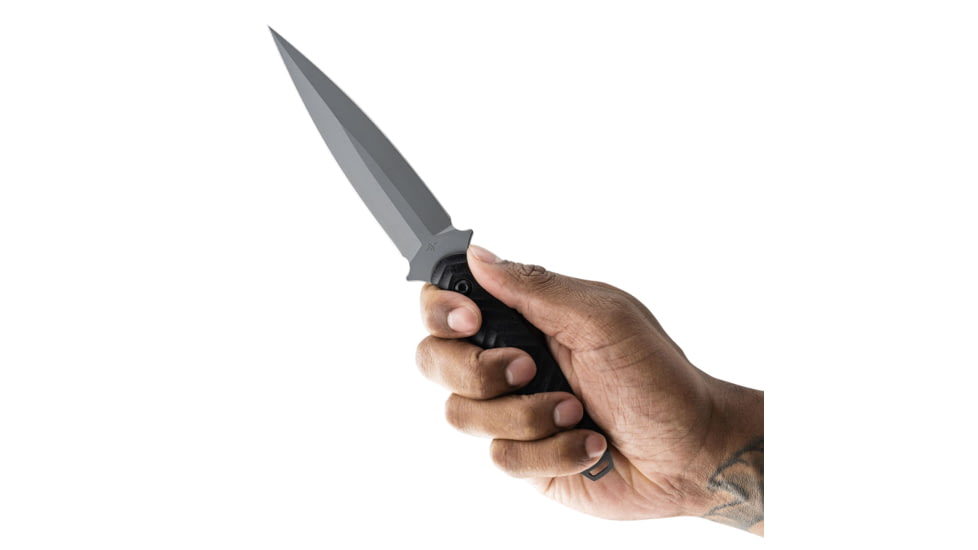 Toor Knives Specter Fixed Blade Knife, 4.75in, CPM M4 Steel, Spear Point, G10 Handle, Phantom Grey, Black Hydro Static, Specter - Phantom Grey