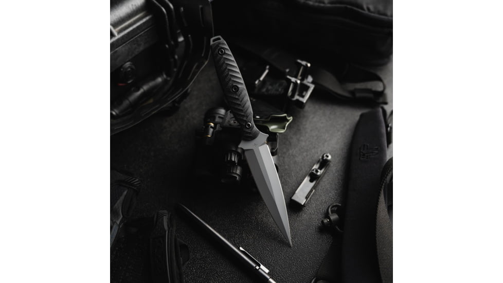 Toor Knives Specter Fixed Blade Knife, 4.75in, CPM M4 Steel, Spear Point, G10 Handle, Phantom Grey, Black Hydro Static, Specter - Phantom Grey