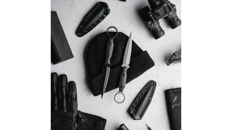 Toor Knives Specter R Fixed Blade Knife, 4.25in, CPM M4 Steel, G10 Handle, Phantom Grey, Black Hydro Static, Specter R - Phantom Grey