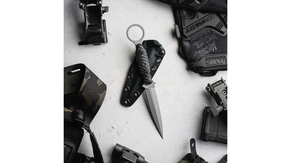 Toor Knives Specter R Fixed Blade Knife, 4.25in, CPM M4 Steel, G10 Handle, Phantom Grey, Black Hydro Static, Specter R - Phantom Grey