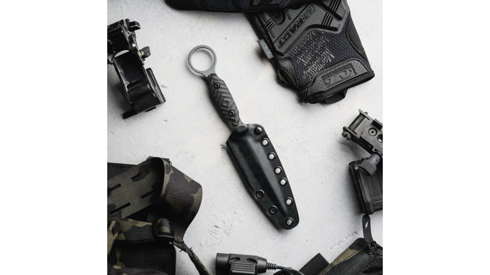 Toor Knives Specter R Fixed Blade Knife, 4.25in, CPM M4 Steel, G10 Handle, Phantom Grey, Black Hydro Static, Specter R - Phantom Grey