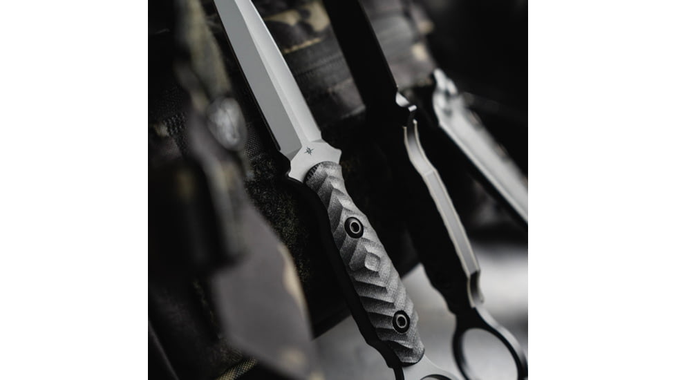 Toor Knives Specter R Fixed Blade Knife, 4.25in, CPM M4 Steel, G10 Handle, Phantom Grey, Black Hydro Static, Specter R - Phantom Grey