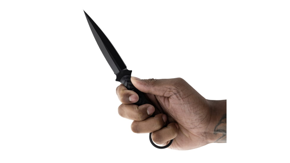 Toor Knives Specter R Fixed Blade Knife, 4.25in, CPM M4 Steel, G10 Handle, SoCom Black, Black Hydro Static, Specter R - SoCom Black