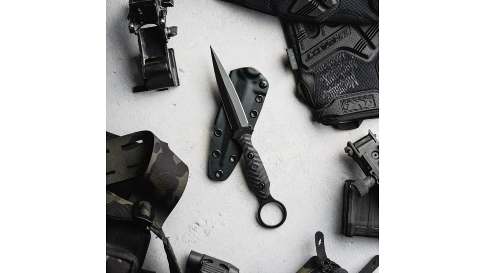 Toor Knives Specter R Fixed Blade Knife, 4.25in, CPM M4 Steel, G10 Handle, SoCom Black, Black Hydro Static, Specter R - SoCom Black