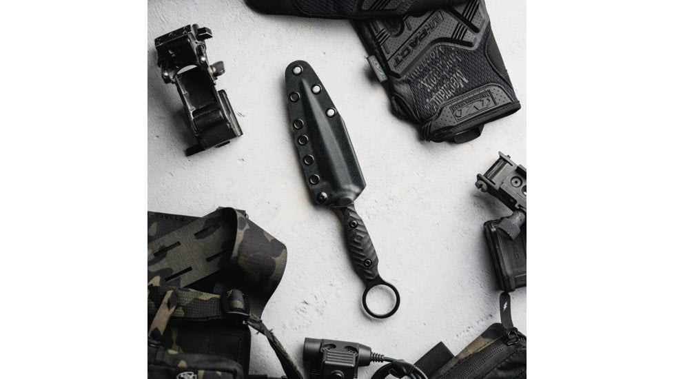 Toor Knives Specter R Fixed Blade Knife, 4.25in, CPM M4 Steel, G10 Handle, SoCom Black, Black Hydro Static, Specter R - SoCom Black