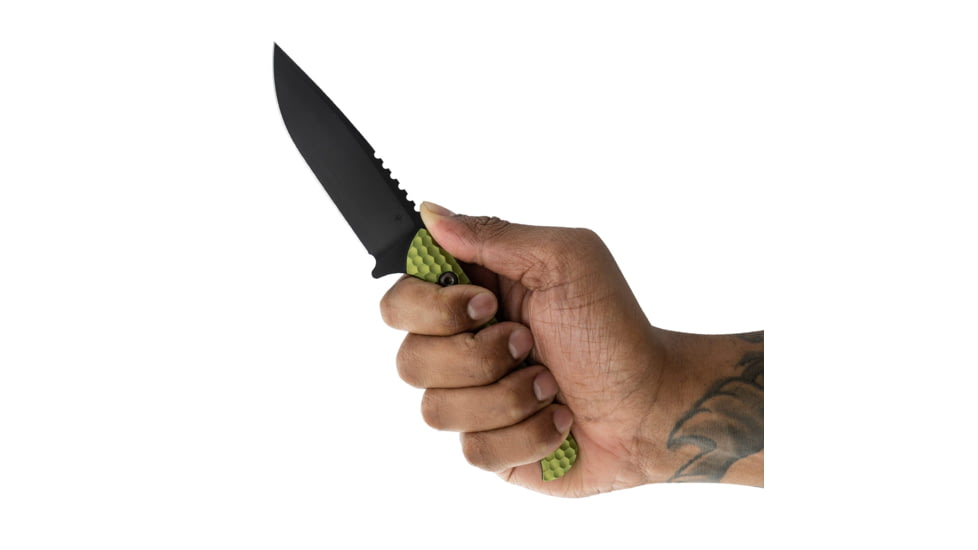 Toor Knives Toor Knives Mutiny Fixed Blade Knife, 4.0 in, CPM 154, Plain, Aluminum 7075 Sea Green, Premium Grey, Mutiny-Sea Green