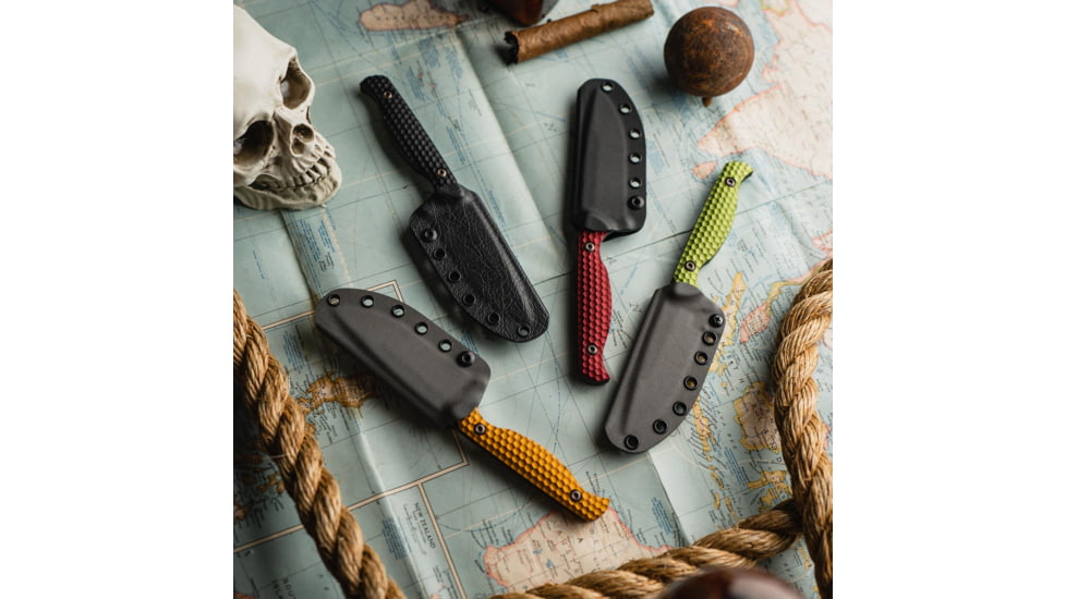 Toor Knives Toor Knives Mutiny Fixed Blade Knife, 4.0 in, CPM 154, Plain, Aluminum 7075 Sea Green, Premium Grey, Mutiny-Sea Green