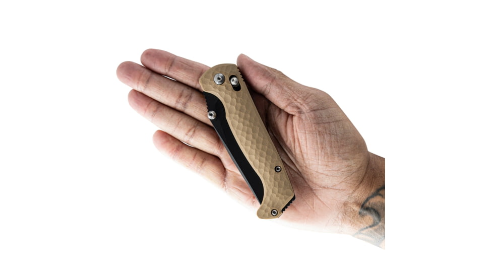 Toor Knives Toor Dropwing Folding Knife, 3.5in, CPM MagnaCut, Drop Point, G-10, Coyote Tan Handle, Dropwing - Coyote Tan