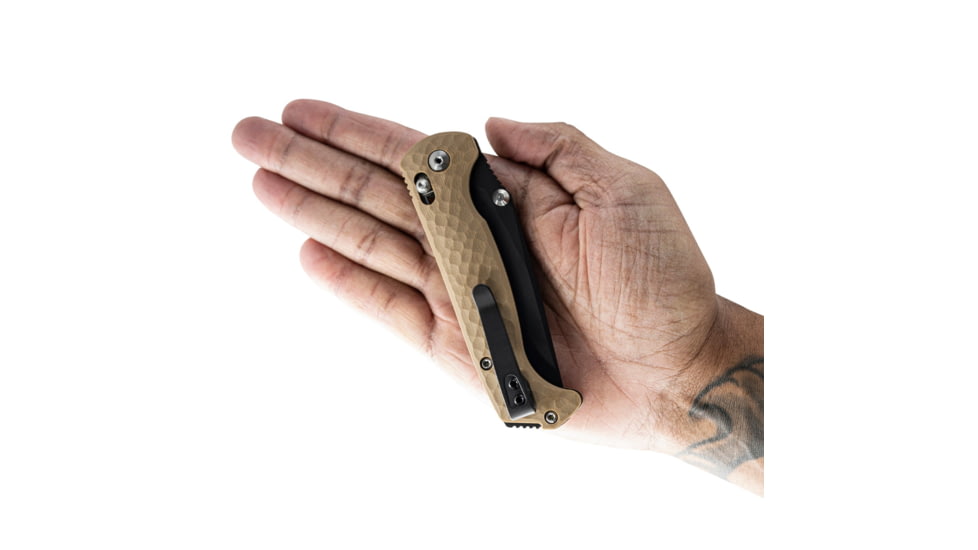Toor Knives Toor Dropwing Folding Knife, 3.5in, CPM MagnaCut, Drop Point, G-10, Coyote Tan Handle, Dropwing - Coyote Tan