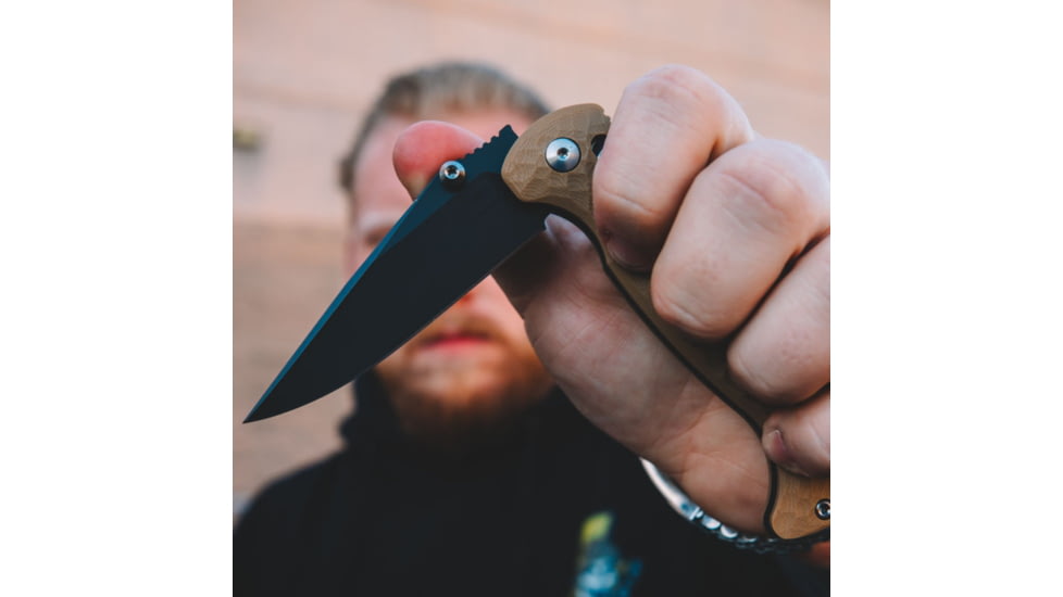Toor Knives Toor Dropwing Folding Knife, 3.5in, CPM MagnaCut, Drop Point, G-10, Coyote Tan Handle, Dropwing - Coyote Tan