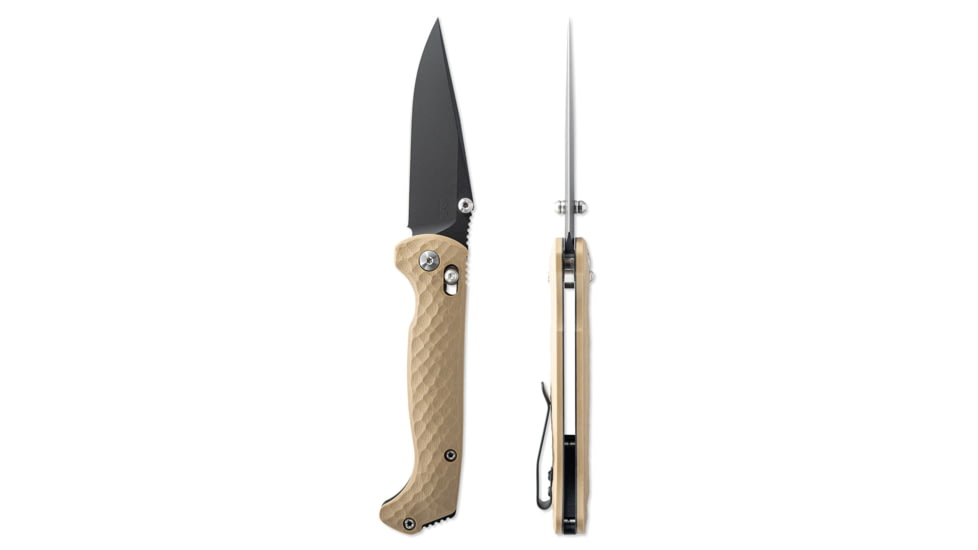 Toor Knives Toor Dropwing Folding Knife, 3.5in, CPM MagnaCut, Drop Point, G-10, Coyote Tan Handle, Dropwing - Coyote Tan