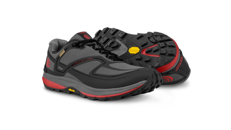 Topo Athletic Hydroventure 2 - Mens, Charcoal / Red, Medium, 10, M027-100-CHARED