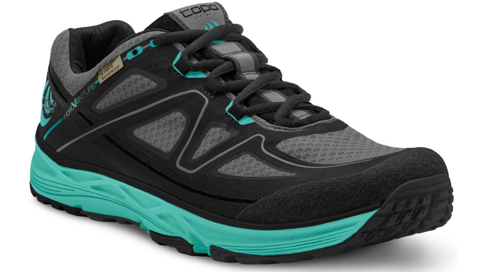 Topo Athletic Hydroventure Trail Running Shoe - Women's-Black/Turquoise-Medium-6