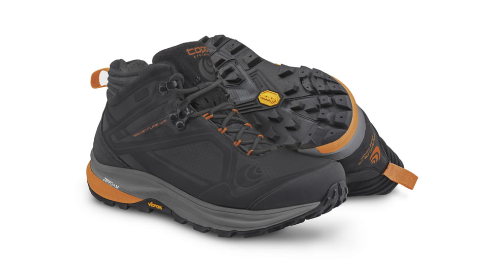 Topo Athletic M-Trailventure Waterproof Hiking Boots - Mens, Black / Orange, 9, M039-090-BLKORG