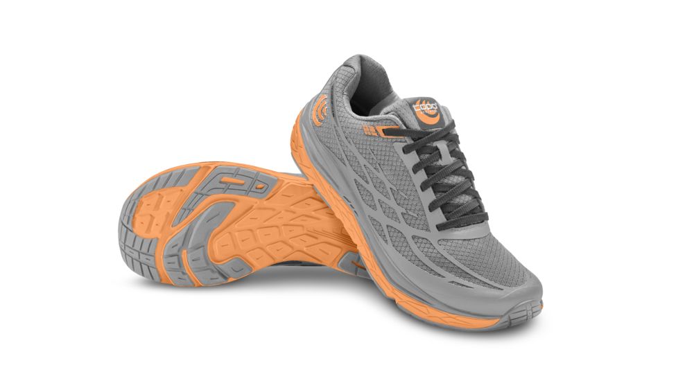 Topo Athletic Magnifly 2 - Womens, Grey / Peach, Medium, 10, W021-100-GRYPCH