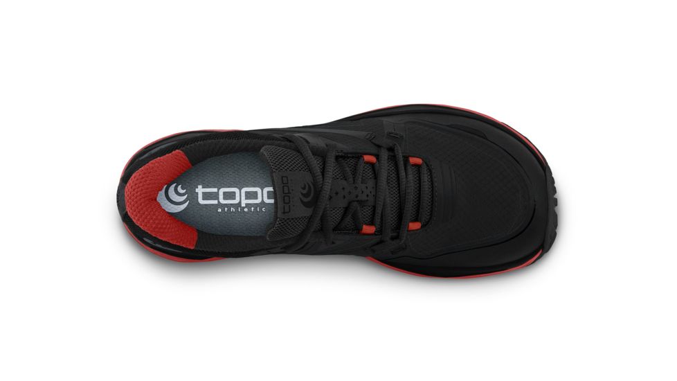 Topo Athletic MT-3 - Mens, Black / Red, Medium, 8, M031-080-BLKRED