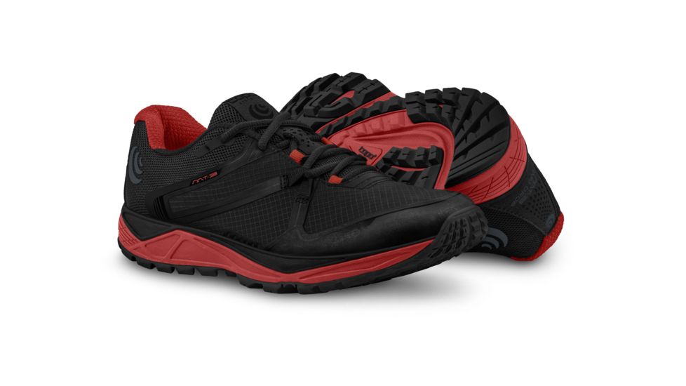 Topo Athletic MT-3 - Mens, Black / Red, Medium, 8, M031-080-BLKRED