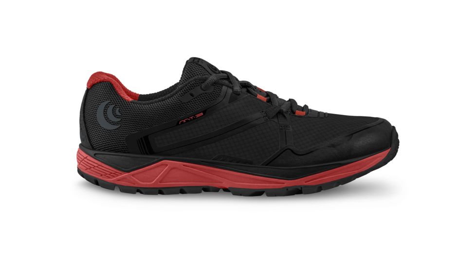 Topo Athletic MT-3 - Mens, Black / Red, Medium, 8, M031-080-BLKRED