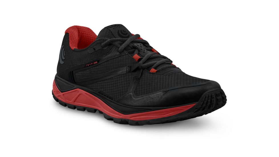 Topo Athletic MT-3 - Mens, Black / Red, Medium, 8, M031-080-BLKRED