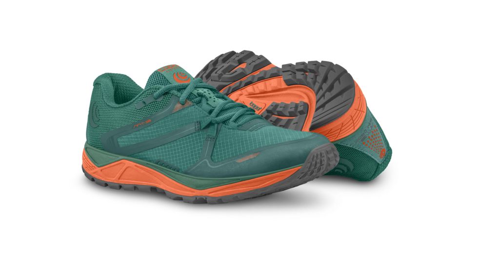 Topo Athletic MT-3 - Womens, Emerald / Orange, Medium, 6, W031-060-EMEORG