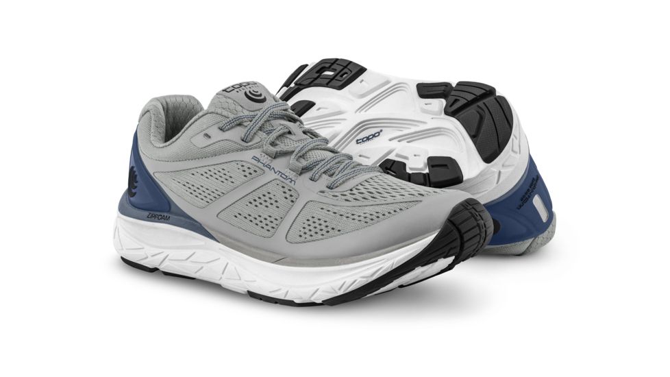 Topo Athletic Phantom - Mens, Grey / Blue, Medium, 11, M032-110-GRYBLU
