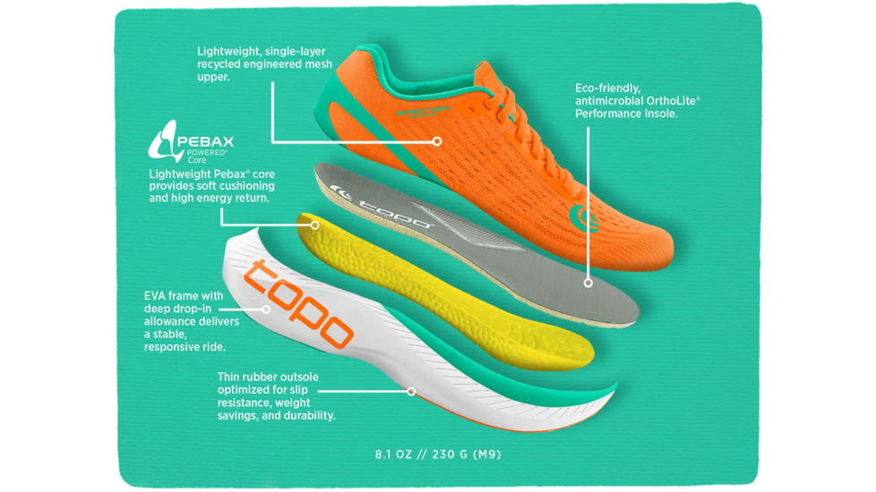 Topo Athletic Specter Road Running Shoes - Mens, Black/Blue, 12.5, M058-125-BLKBLU