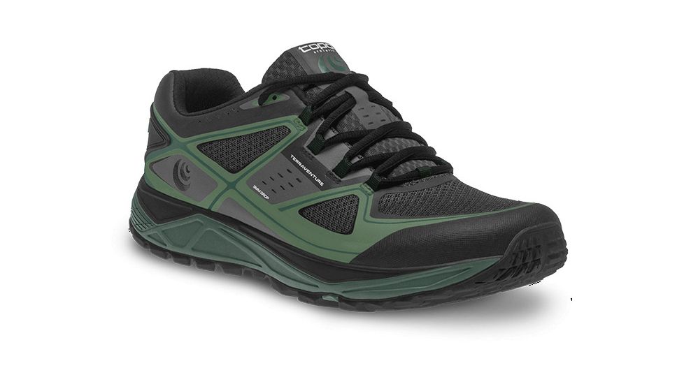 Topo Athletic Terraventure Trail Running Shoe - Men's-Charcoal/Green-Medium-11.5