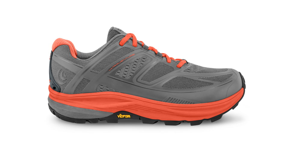 Topo Athletic Ultraventure - Womens, Grey / Tangerine, Medium, 10, W028-100-GRYTGR