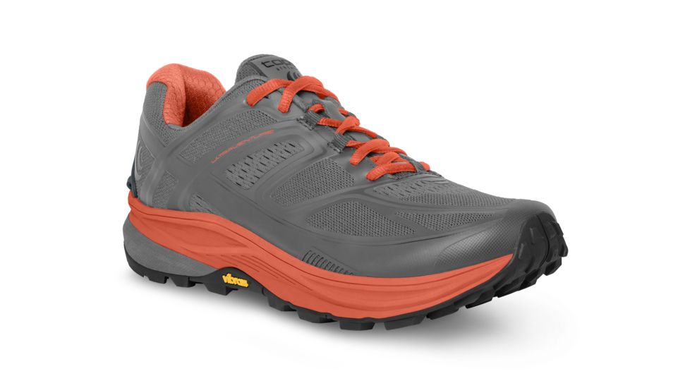 Topo Athletic Ultraventure - Womens, Grey / Tangerine, Medium, 6.5, W028-065-GRYTGR