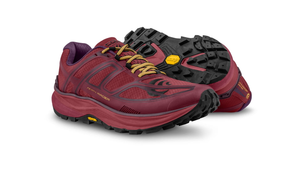 Topo Athletic W-MTN Racer Trailrunning Shoes - Womens, Berry / Gold, 10.5, W033-105-BERGLD