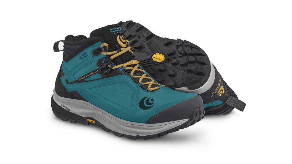 Topo Athletic W-Trailventure Waterproof Hiking Boots - Womens, Teal / Gold, 9.5, W039-095-TEAGLD